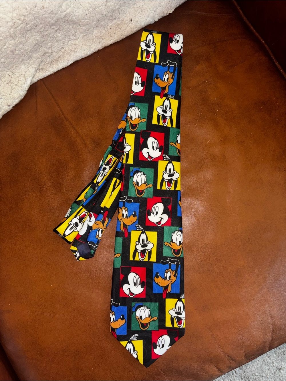 Vintage Disney Mickey Donald Pluto Character Novelty Tie by Balancine